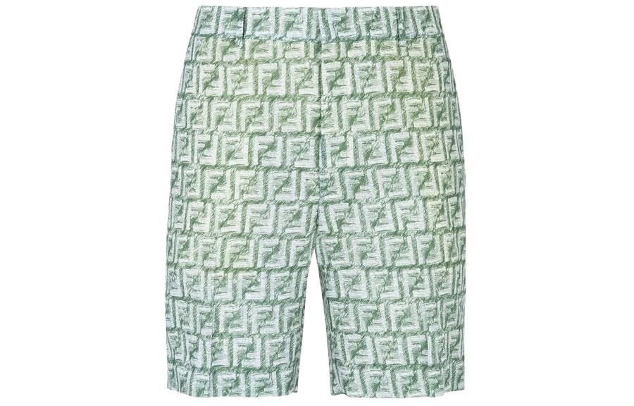 Order FENDI 綠色字母印花寬鬆休閒短褲 FB0821AR62F1MTQ