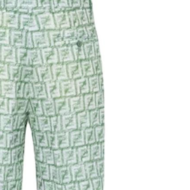 Sizing FENDI 綠色字母印花寬鬆休閒短褲 FB0821AR62F1MTQ