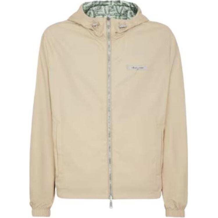 Shop 펜디 그린 리버시블 후드 재킷 올오버 프린트. FAA928AR9GF1MTQ