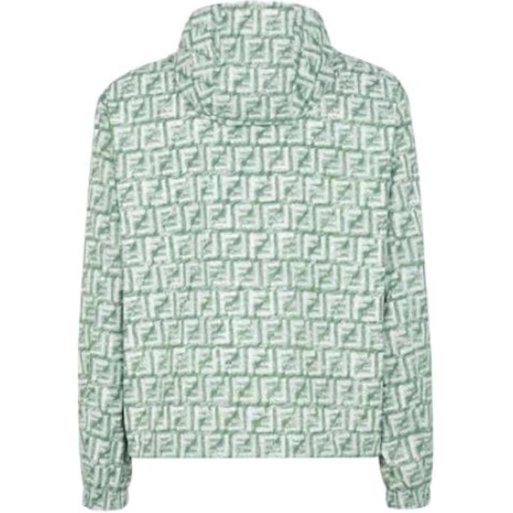 Purchase 펜디 그린 리버시블 후드 재킷 올오버 프린트. FAA928AR9GF1MTQ