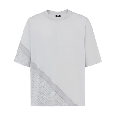 FENDI Grey Crew Neck Short Sleeve T-Shirt FAF682AN68F1N6G