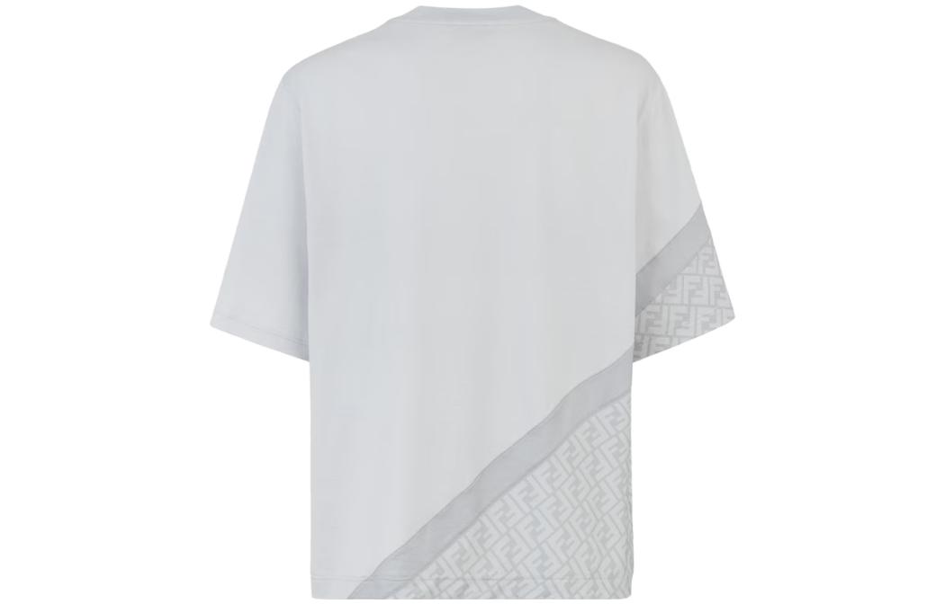 Lookbook 펜디 그레이 크루넥 반팔 티셔츠 FAF682AN68F1N6G