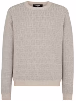 FENDI Grey Crewneck Long-Sleeve Loose-Fit Sweater. FZX034AO5JF0GQK FENDI Grey Crewneck Long-Sleeve Loose-Fit Sweater. FZX034AO5JF0GQK