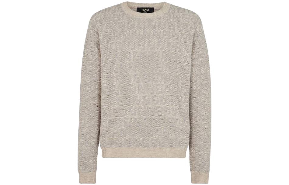 FENDI  Grey Crewneck Long-Sleeve Loose-Fit Sweater. FZX034AO5JF0GQK 圖 2