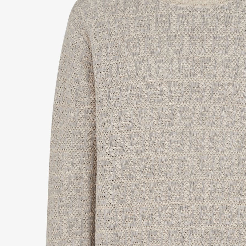 FENDI  Grey Crewneck Long-Sleeve Loose-Fit Sweater. FZX034AO5JF0GQK 圖 7