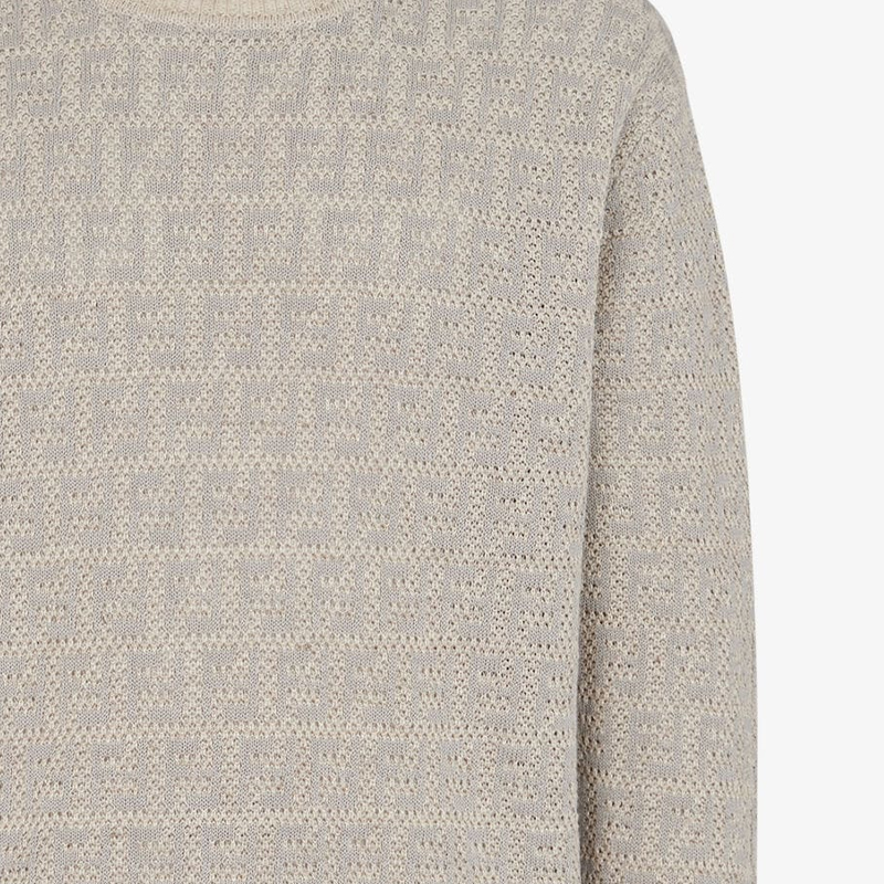 FENDI  Grey Crewneck Long-Sleeve Loose-Fit Sweater. FZX034AO5JF0GQK 圖 8