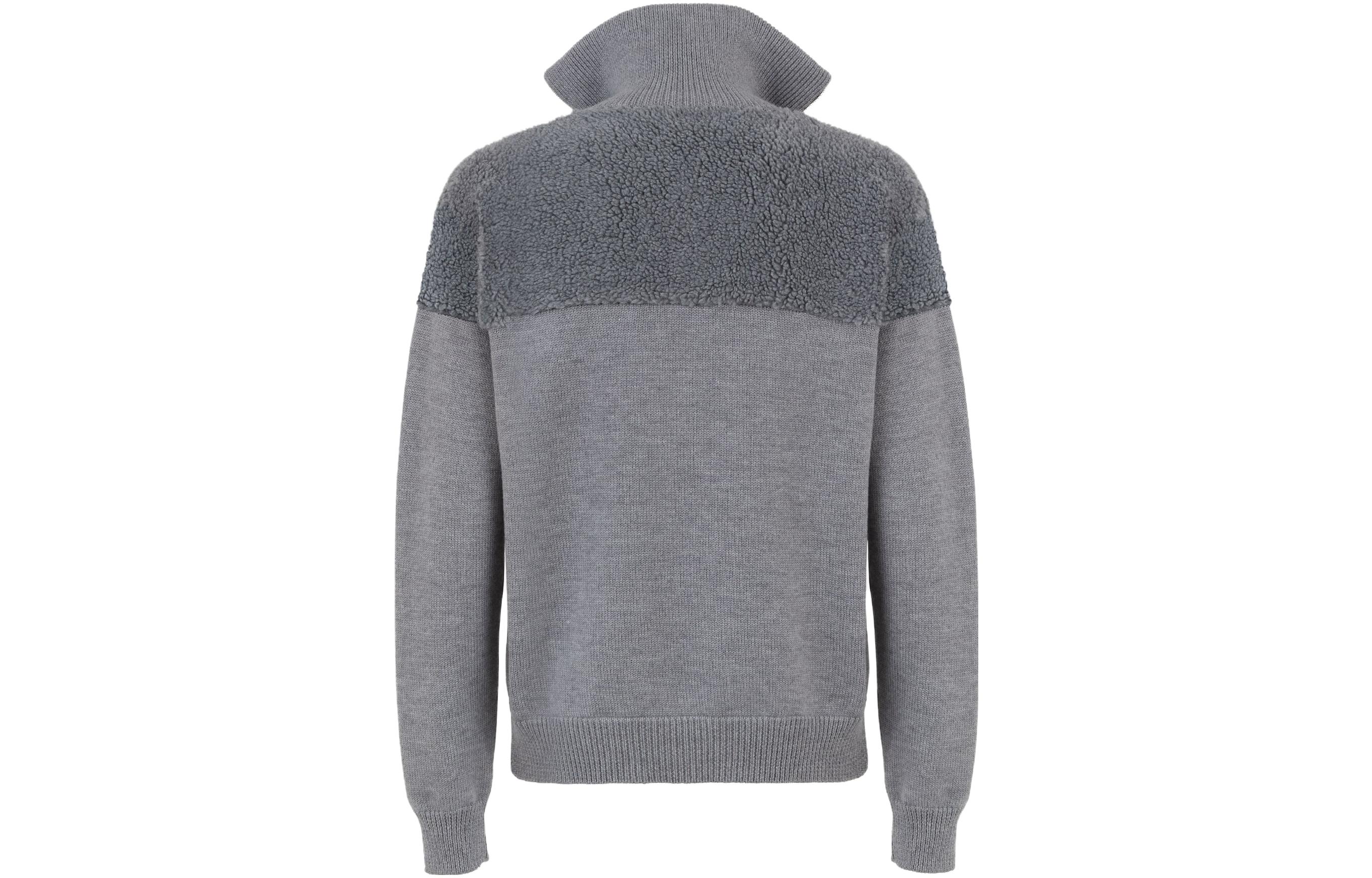 Lookbook FENDI 灰色半拉链高领针织休闲毛衣 FZC460AQKZF1MU3