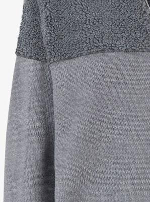 FENDI Grey Half-Zip High Neck Knit Pullover Casual Sweater FZC460AQKZF1MU3 Details for FENDI Grey Half-Zip High Neck Knit Pullover Casual Sweater FZC460AQKZF1MU3
