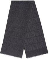 FENDI Grey Knit Scarf with Letter Pattern Design. FXS124APW4F0QA1 FENDI Grey Knit Scarf with Letter Pattern Design. FXS124APW4F0QA1