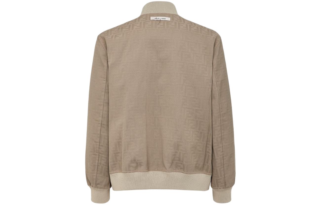 Lookbook FENDI  Grey Letter Print Zip-Up Long Sleeve Jacket. FW0162AR9AF1MTH