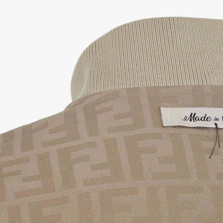 Shop FENDI  Grey Letter Print Zip-Up Long Sleeve Jacket. FW0162AR9AF1MTH