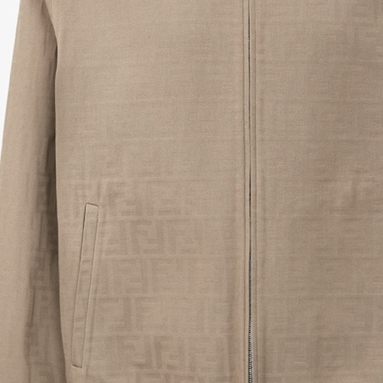 Details for FENDI  Grey Letter Print Zip-Up Long Sleeve Jacket. FW0162AR9AF1MTH