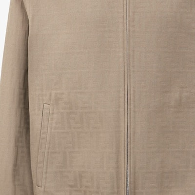 FENDI Grey Letter Print Zip-Up Long Sleeve Jacket. FW0162AR9AF1MTH Details for FENDI Grey Letter Print Zip-Up Long Sleeve Jacket. FW0162AR9AF1MTH