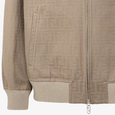 FENDI Grey Letter Print Zip-Up Long Sleeve Jacket. FW0162AR9AF1MTH Sizing FENDI Grey Letter Print Zip-Up Long Sleeve Jacket. FW0162AR9AF1MTH