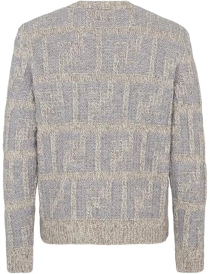 FENDI Grey Monogram Print Crewneck Long Sleeve Sweater. FZX091ATMKF0GQK Lookbook FENDI Grey Monogram Print Crewneck Long Sleeve Sweater. FZX091ATMKF0GQK