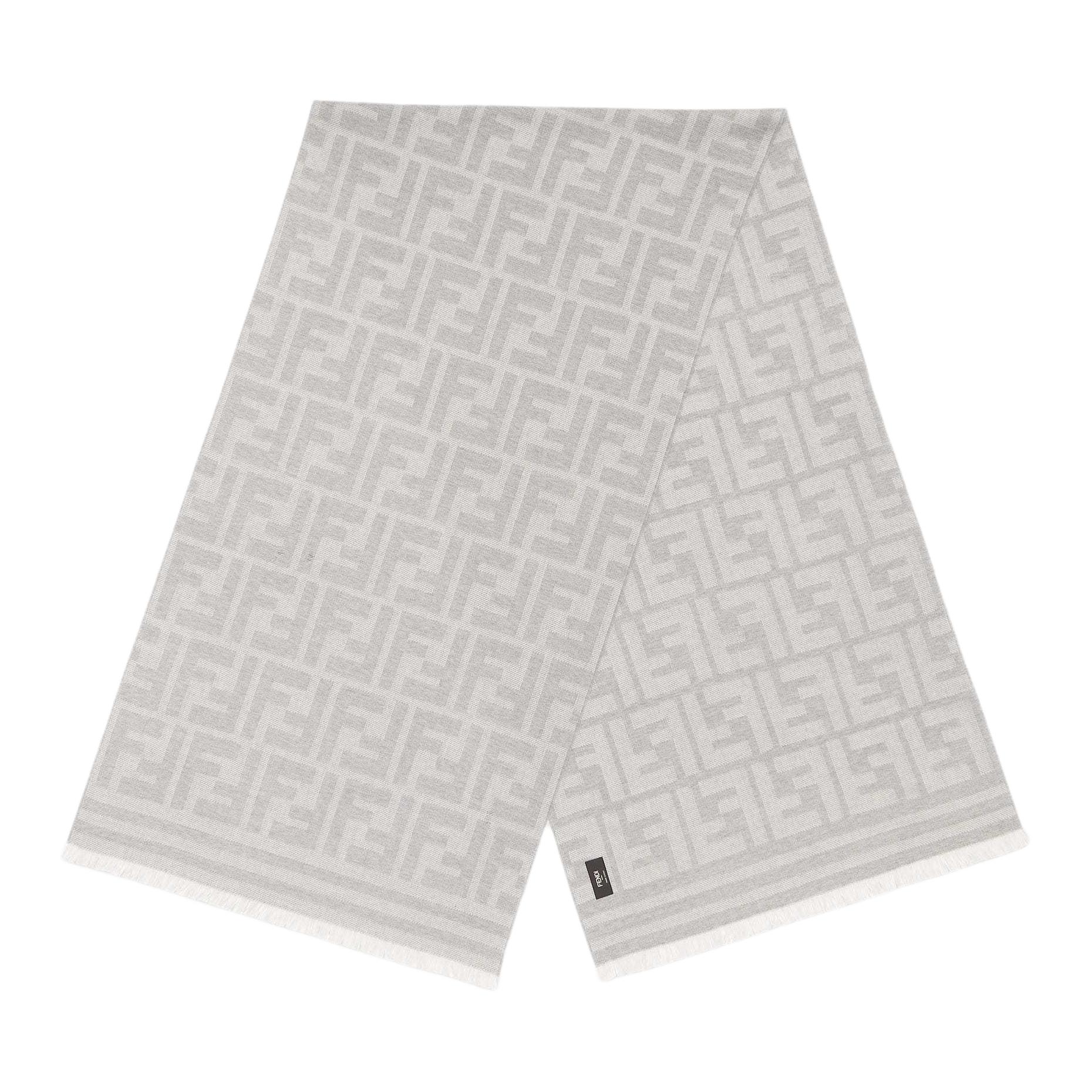 FENDI  Grey Solid Color Knitted Wool Scarf. FXS460ASNAF0QZ0 圖 3