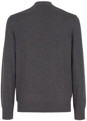 FENDI Grey Wool Jumper with Letter Print and Crew Neck. FZX091APJKF1ML0 Lookbook FENDI Grey Wool Jumper with Letter Print and Crew Neck. FZX091APJKF1ML0