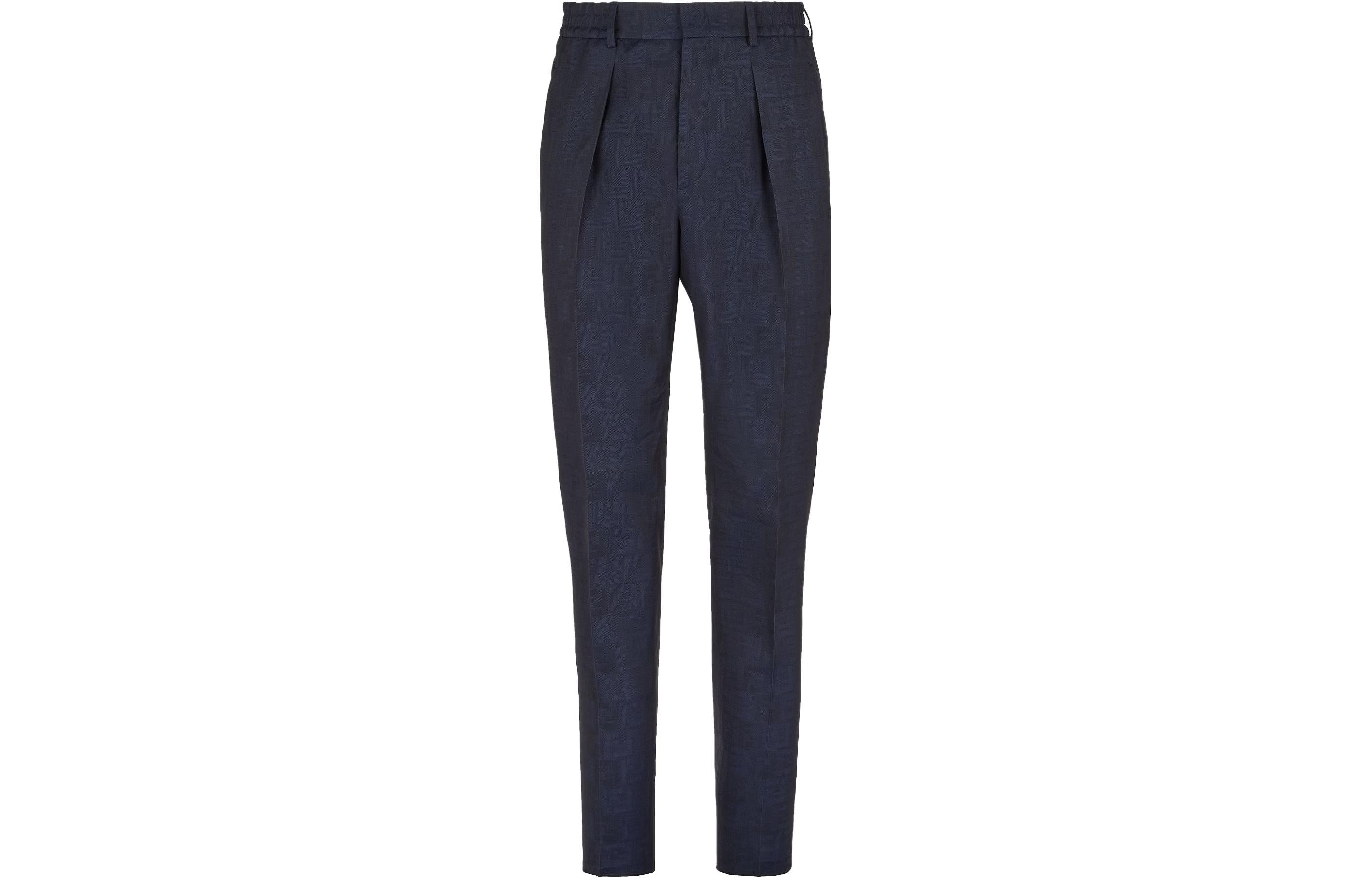FENDI  High-Waisted Straight Casual Pants Blue FB0767AQ24F1AJR