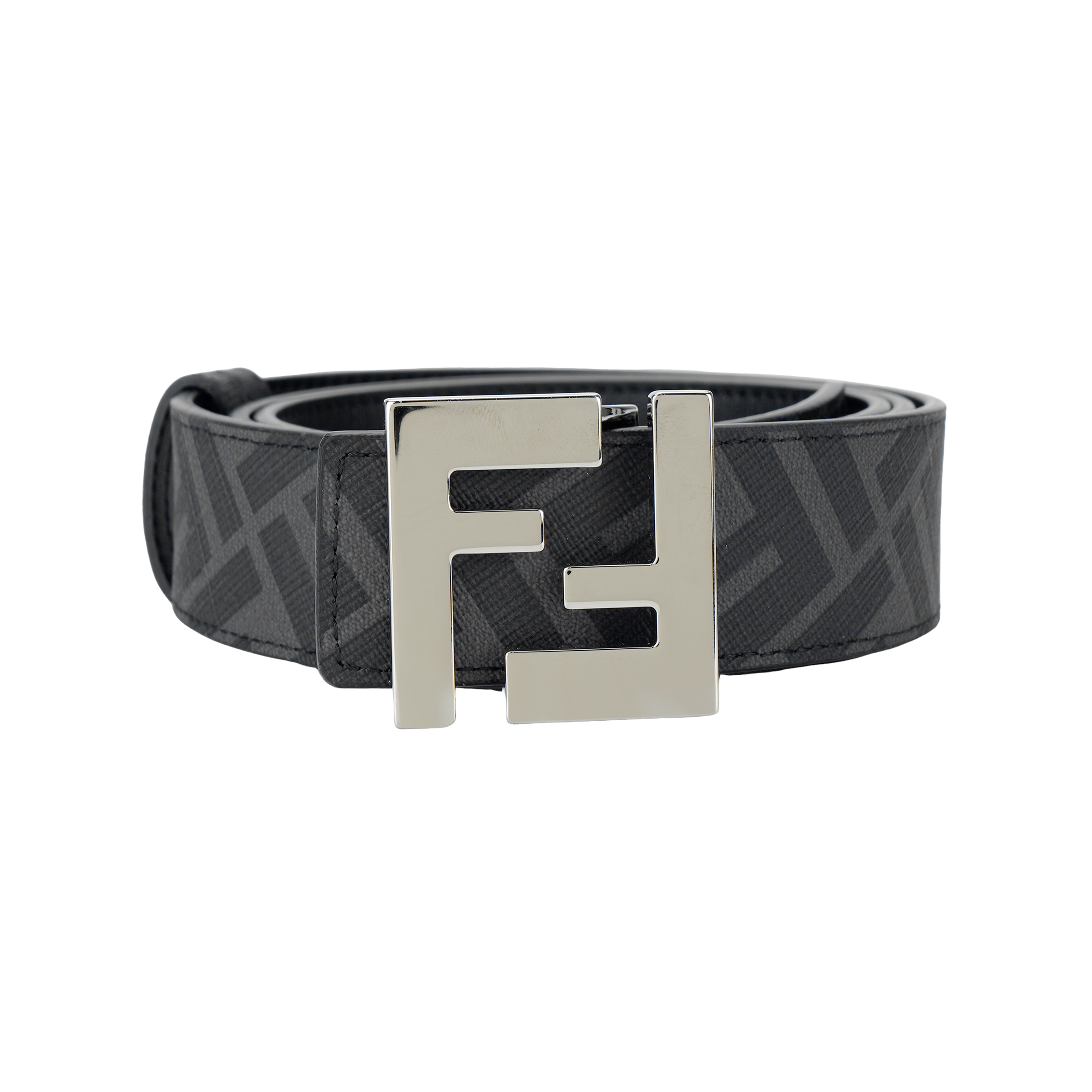 FENDI  Leather Belt with Smooth Buckle, Width 3.5cm. 7C0424-AGR9-F0GXN