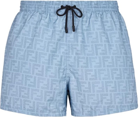 FENDI Light Blue Drawstring Shorts with All-Over Logo Print. FXB077A79FF0EX7 Buy FENDI Light Blue Drawstring Shorts with All-Over Logo Print. FXB077A79FF0EX7