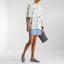 Shop FENDI Light Blue Drawstring Shorts with All-Over Logo Print. FXB077A79FF0EX7