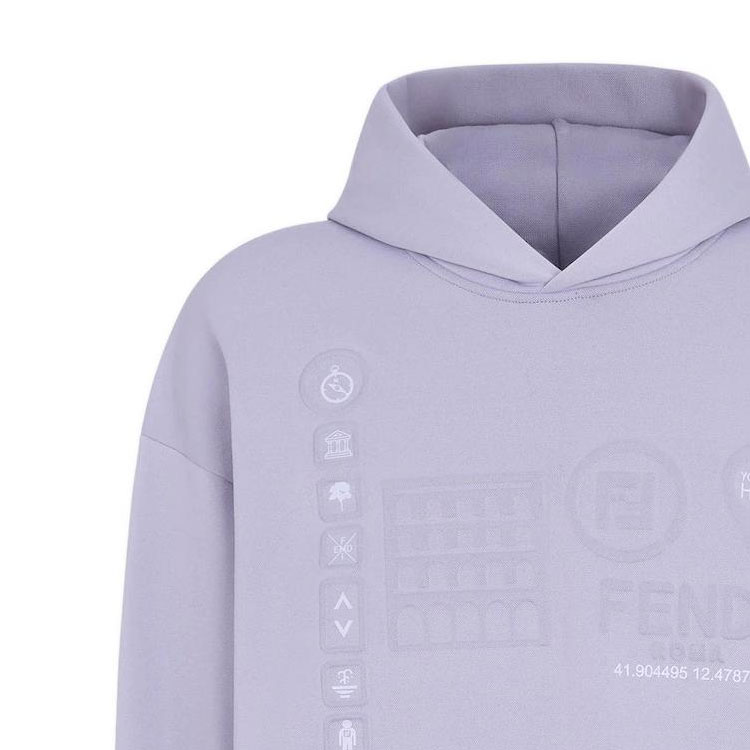 Purchase 芬迪 淡紫色纯色印花连帽衫. FY1126AIFPF1GOS