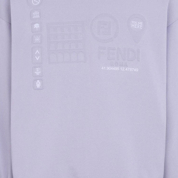 Details for 芬迪 淡紫色纯色印花连帽衫. FY1126AIFPF1GOS