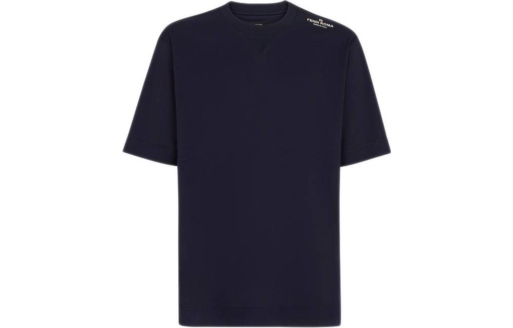 FENDI  Logo Print Crew Neck T-Shirt Navy Blue SS23 Collection. FY1208AN1VF0QG3 圖 2
