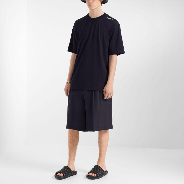 FENDI  Logo Print Crew Neck T-Shirt Navy Blue SS23 Collection. FY1208AN1VF0QG3 圖 4