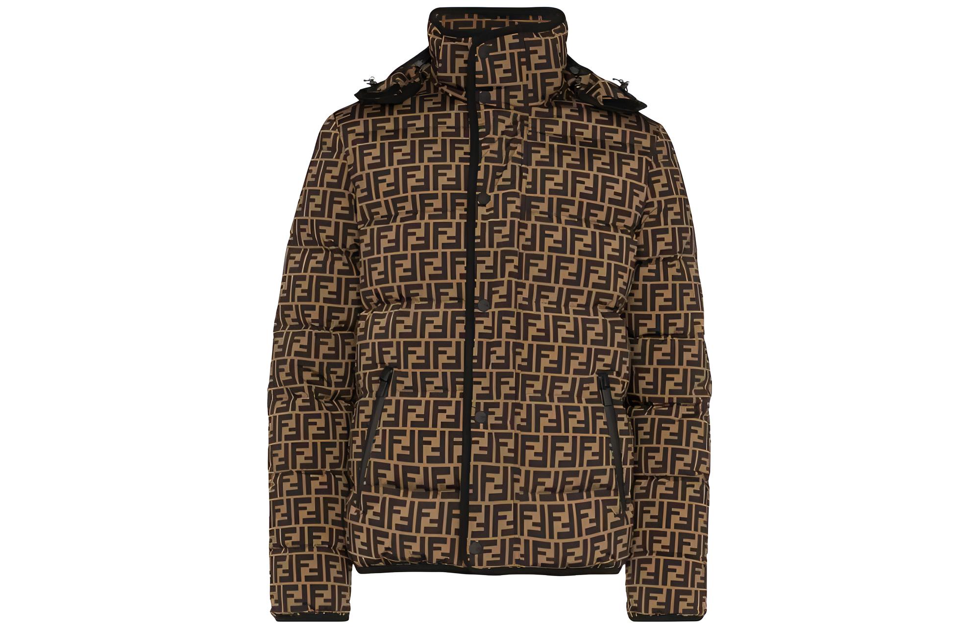 FENDI  Logo Puffer Jacket Khaki FAA698AAA3F13IZ