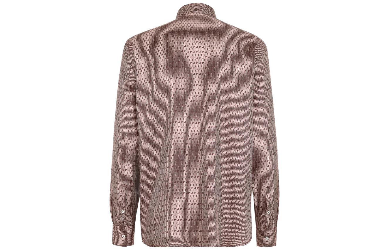 Lookbook 芬迪印花图案翻领长袖衬衫 FS1038AQIEF0QH0