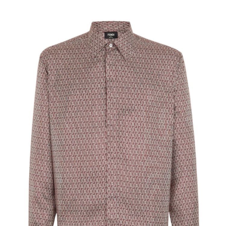 Sizing 芬迪印花图案翻领长袖衬衫 FS1038AQIEF0QH0