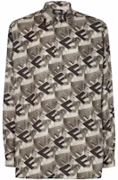 FENDI Long Sleeve 3D Logo Print Shirt with Contrast Collar. FS1038APQ9F09TD FENDI Long Sleeve 3D Logo Print Shirt with Contrast Collar. FS1038APQ9F09TD