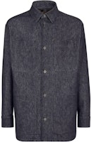 FENDI Loose Fit Denim Jacket with Back Logo Patch - Blue. FW1331ASD0F0RBB FENDI Loose Fit Denim Jacket with Back Logo Patch - Blue. FW1331ASD0F0RBB