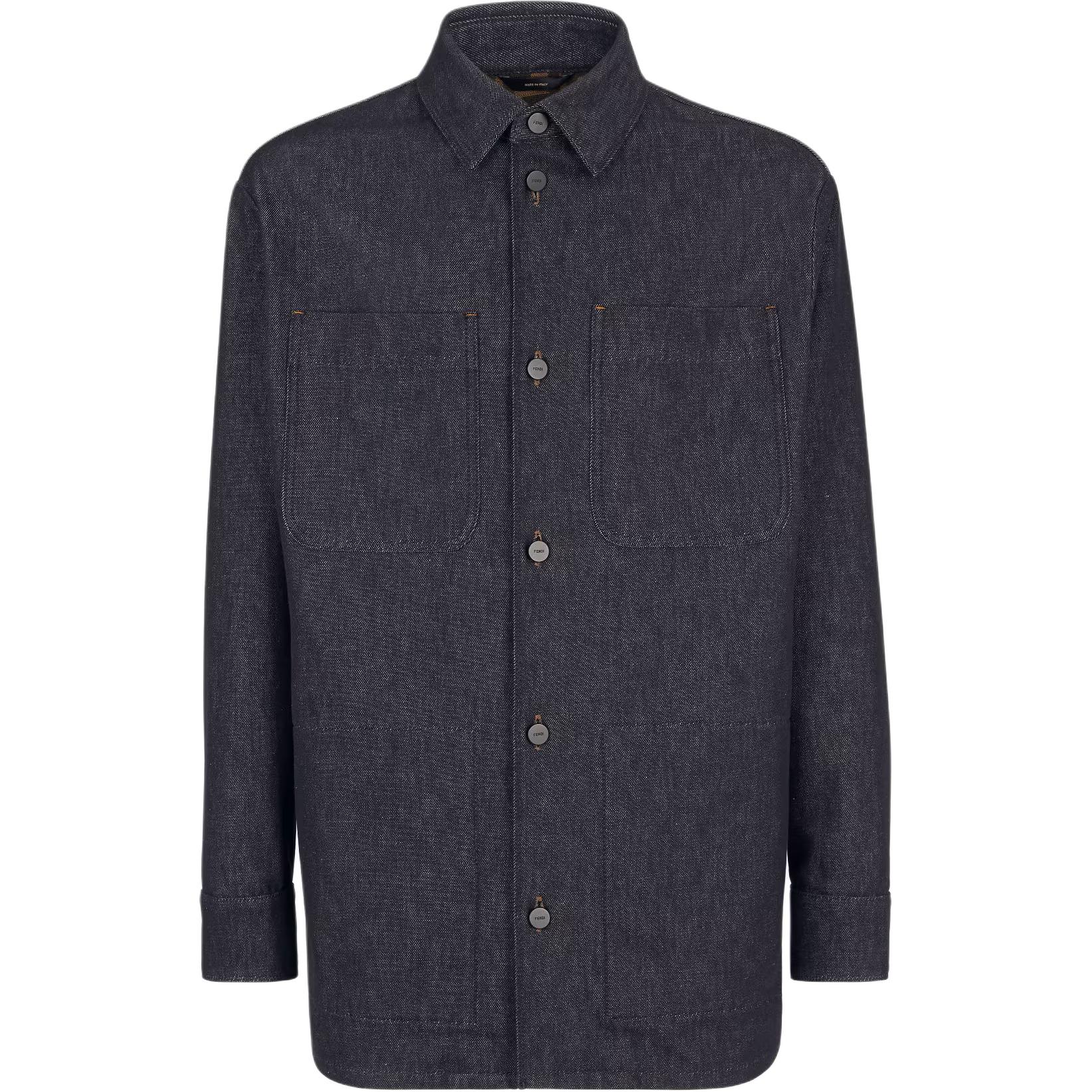 Order フェンディ ルーズフィット デニムジャケット バックロゴパッチ - ブルー FW1331ASD0F0RBB