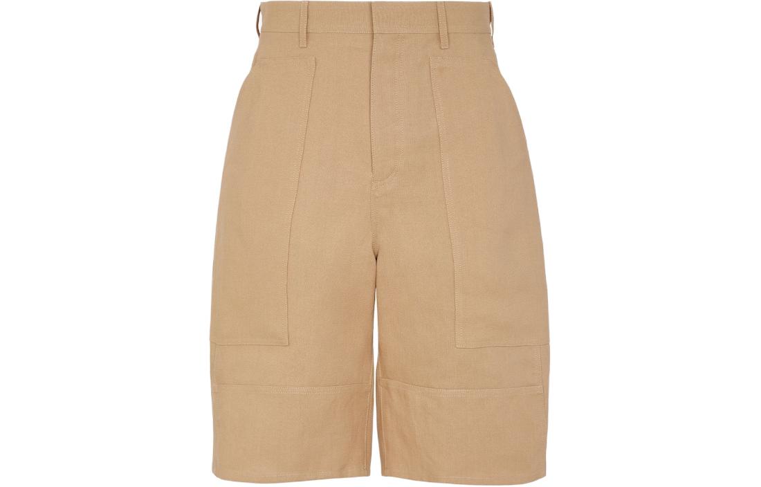 FENDI  Loose Fit Zipper Casual Shorts Light Brown FB0968AR96F1-MTK