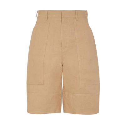 FENDI Loose Fit Zipper Casual Shorts Light Brown FB0968AR96F1-MTK