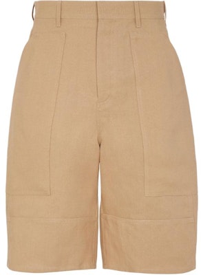 FENDI Loose Fit Zipper Casual Shorts Light Brown FB0968AR96F1-MTK Order FENDI Loose Fit Zipper Casual Shorts Light Brown FB0968AR96F1-MTK