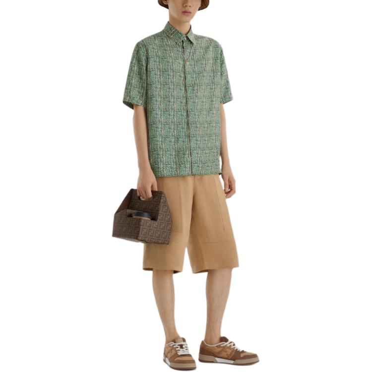 Lookbook FENDI 寬鬆拉鍊休閒短褲 淺棕色 FB0968AR96F1-MTK