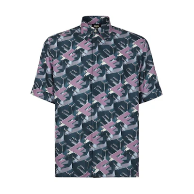 FENDI Multicolor Monogram Print Short Sleeve Shirt. FS0795APQ9F0F5U