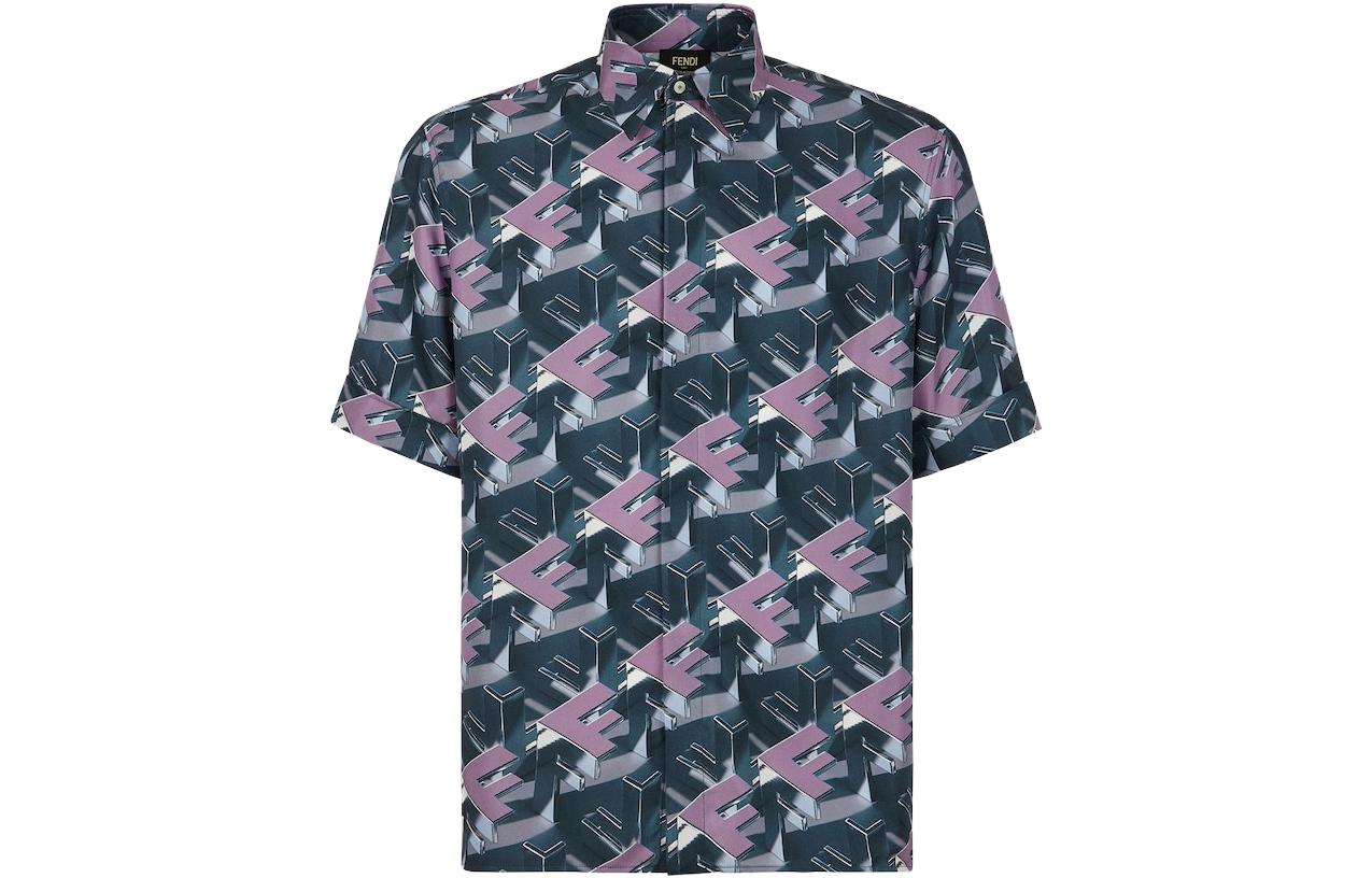 Order 芬迪多彩字母印花短袖衬衫 FS0795APQ9F0F5U