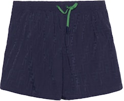 FENDI Navy Blue Solid Letter Print Fitted Swim Trunks. FXB077AGBRF1KQT FENDI Navy Blue Solid Letter Print Fitted Swim Trunks. FXB077AGBRF1KQT