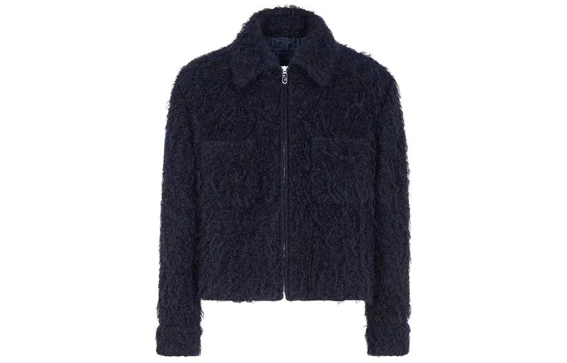 Order FENDI Chaqueta Azul Marino SS23 con Flecos y Cremallera Exterior. FW1186AM7RF1J79