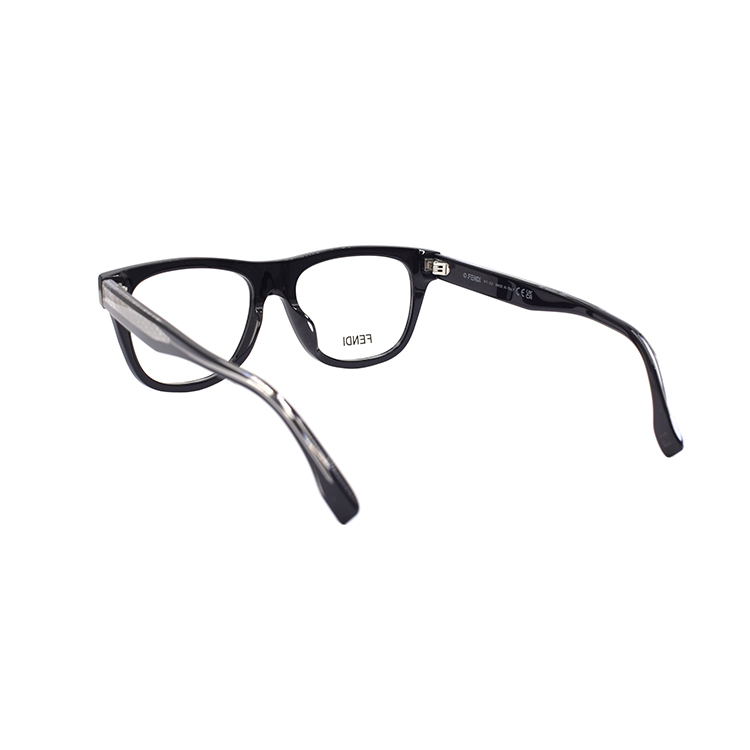 Shop FENDI 椭圆光学眼镜 活力系列 时尚醋酸框架 FE50070F-001