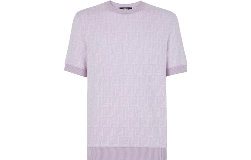 Order FENDI 紫色LOGO印花短袖圓領毛衣. FZY443APJHF0F5U