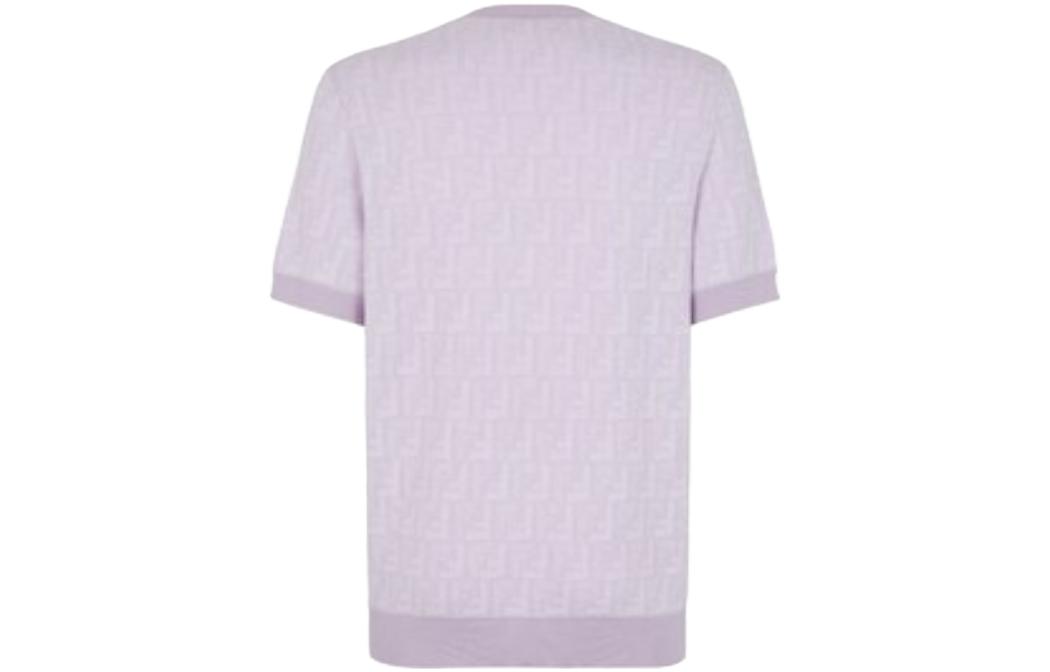 Lookbook FENDI 紫色LOGO印花短袖圓領毛衣. FZY443APJHF0F5U