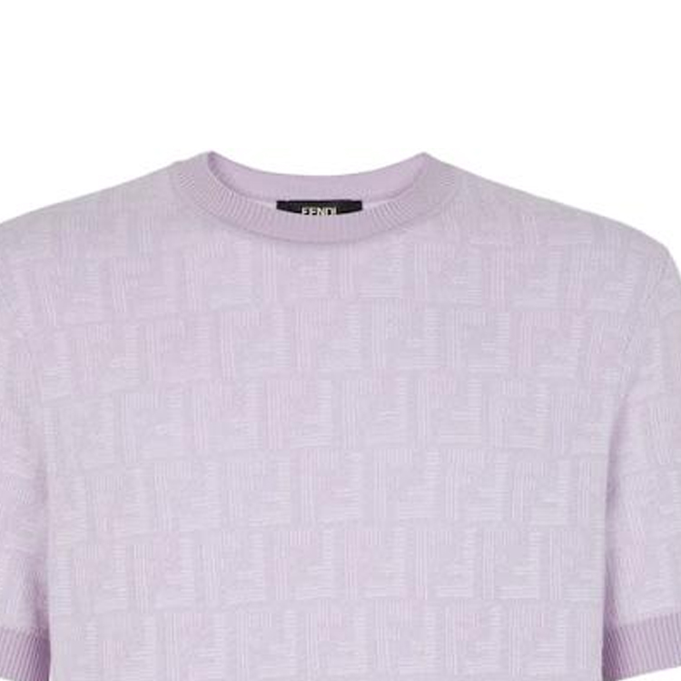 Purchase FENDI 紫色LOGO印花短袖圓領毛衣. FZY443APJHF0F5U
