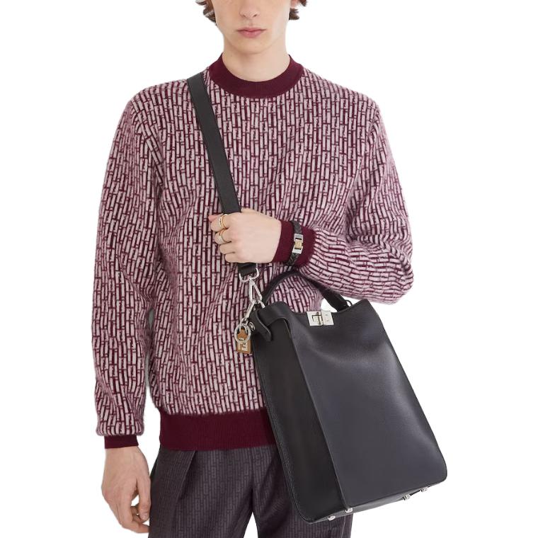 Shop 芬迪 红色羊绒长袖套头毛衣. FZX091AQL0F0QH0