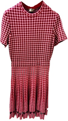 FENDI Red Plaid Crew Neck Short-Sleeve Midi Dress FZD701A3URF12Q7 Buy FENDI Red Plaid Crew Neck Short-Sleeve Midi Dress FZD701A3URF12Q7