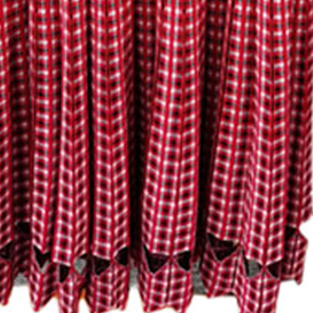 Details for FENDI 紅色格紋圓領短袖中長裙 FZD701A3URF12Q7